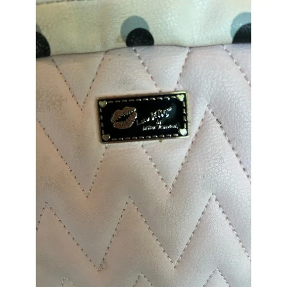 Betsy Johnson BackPack Art to Wear Grunge Y2K 90s Chunky Chevron Polka Dot Flaws - Picture 3 of 16